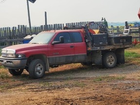 RCMP received a report that this truck was stolen on from a rural land location near Kelvington between May 20 and 21. RCMP photo