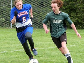 Glendale HS and Simcoe Composite met Friday in the second-place Gemini Cup championship game. CHRIS ABBOTT/Norfolk and Tillsonburg News
