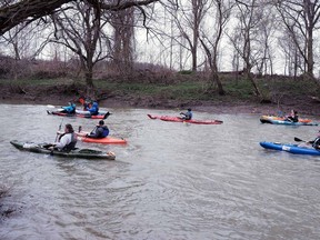 Over 70 kayakers and canoeists participated in the 2022 Sydenham River Canoe and Kayak Race in Dawn-Euphemia Township on May 1. Handout