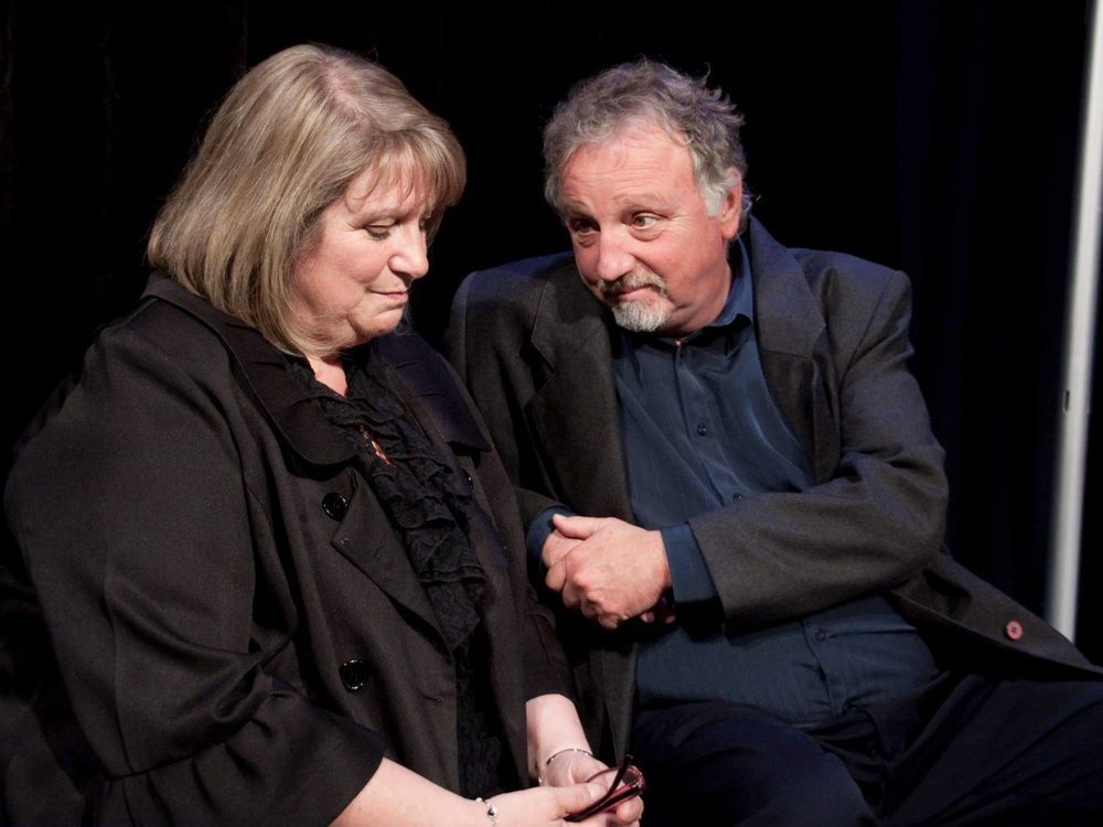 Lesley Chapman and Rob Faust on stage in an Elgin Theatre Guild production of the Norm Foster comedy, Old Love.

Elgin Theatre Guild Facebook