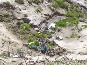 Garbage sits at the bottom of the bluffs near Port Burwell where human remains were discovered on the bluffs roughly three years ago. Derek Ruttan/Postmedia Network file photo
