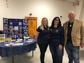 West Lorne Optimist members pose with Mayor Duncan McPhail at the Service Club Showcase held at the Elgin International Club. Left to right are Nadine Vickers, Trish Pearson (president of the Optimist Club), Mayor Duncan McPhail. Photo by Municipality of West Elgin