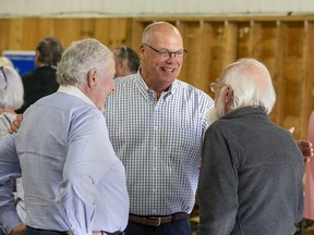 PC candidate Rob Flack taking in a campaign rally at the Dorchester fairgrounds. Derek Ruttan/Postmedia