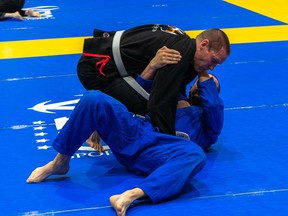 Brad Robertson controlling his opponent during his first fight at the 2022 Ontario Open International Jiu-Jitsu Championship. Photo by Abrie Kilian.