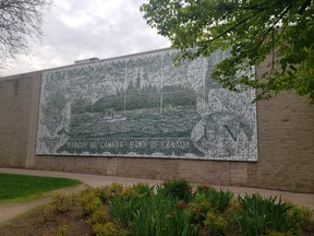 The Sesquicentennial Mural located on the north side of the Shopper’s Clothing building on the east side of 2nd Avenue East, adjacent to the Scotia Bank Parkette (851 2nd Avenue East) will be decommissioned and replaced the city announced Friday. Photo supplied.