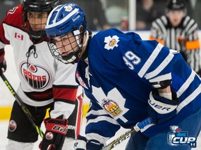 With their first pick in the eighth-round Saturday, the Owen Sound Attack selected Luc Warner from the Toronto Marlboros under-16 team. Warner is a five-foot-10 and 189-pound centre who scored right goals and 25 assists last season. The Attack added 12 more prospects Saturday on day two of the OHL Priority Selection draft. OHL Images, photo supplied.