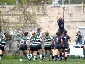 The Owen Sound District Wolves shut out the Grey Highlands Lions 35-0 May 16, 2022, at OSDSS to win the Bluewater Athletic Association senior girls rugby championship and cap off another undefeated season. Greg Cowan/The Sun Times