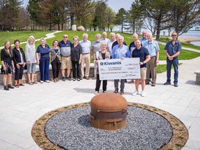 The Kiwanis Club of Owen Sound donated over $38,000 to the Giche Namewikwedong Reconciliation Garden committee Thursday. The money is intended to help the committee in their mission to create a permanent Healing and Reconciliation Garden to recognize and celebrate Indigenous history and culture. John White Photography
