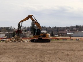 Crews were busy near Rotary Park Thursday. Trees were removed in preparation for construction of the new access road to Rotary Park, which could potentially support the cultural centre. Construction of the Legion Street extension into Rotary Park is scheduled to start July, according to the town.