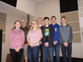 The trip to Romania was “a youth team as much as anything.” Attending were (l-r) Abby Puddicombe, Nathan Smith, Jenna Merrifield, Cade Puddicombe, Kyle and Zach Merrifield and Simon Puddicombe.