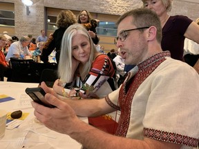 During the Saturday, May 31 Ukrainian fundraiser gala hosted at the Agora, at least five households signed up to be host families for Ukrainians looking to settle in Strathcona County. Lindsay Morey/News Staff