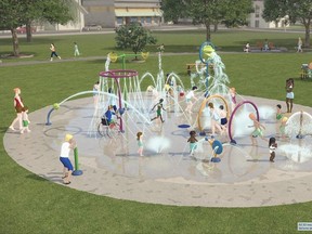 A design drawing of the planned splash pad for Tara.