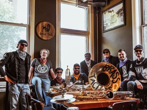 Brasstactics, Edmonton's premier brass party band, will kick off this year's Summer Sessions lineup in Stony Plain on Wednesday, Jun. 15, at 7 p.m. Photo by Katanya Design.