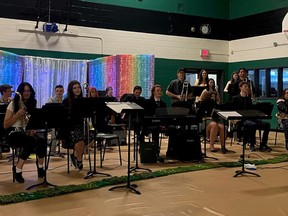 EHS band members on stage at the Bandwich Concert on June 8.