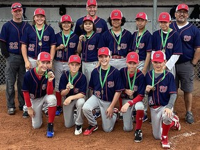 After winning all of their games and going on to the gold medal final, it was a coin toss that saw the Wetaskiwin Nationals U13 baseball team bring home gold medals from Ponoka June 10-12.
Brandon Humbke