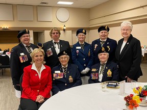 Mayor Gale Katchur pictured with members of the Fort Saskatchewan Legion #27 at the Ladies' Auxiliary Days. Photo Supplied.