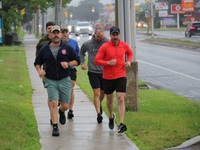 Several of the participants starting their run from Cornwall to Glen Walter. Photo on Thursday June 23, 2022 in Cornwall, Ont. Todd Hambleton/Cornwall Standard-Freeholder/Postmedia Network