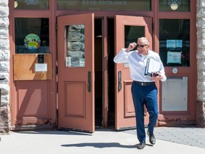 Stratford mayoral candidate Martin Ritsma leaves city hall Friday after filing nomination papers. Chris MontaniniStratford Beacon Herald