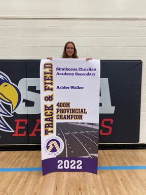 Ashlee Walker became only the second SCA Eagles athlete since 1980 to win an individual provincial banner. Photo provided