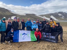 Members of the CF fundraising team salute North Bay on their recent trip to Iceland.