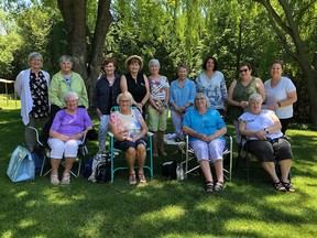 Members of the South Bruce RWTO Branch meet at the home of Frances Nixon June 22 for a friendly gathering. (P. Emmerton photo)
