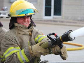 McKenna Jackson is shown in this file photo taking part in Sarnia's 2019 Camp FFIT at the Lambton College Fire School. 
File photo/The Observer