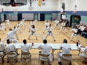 On Saturday, the Owen Sound Nihon Itosu Kai Karate Club held a ranking at Saint Dominique-Savio School.  The ranking was run by Daniel Tsumura, 6th Dan, of Toronto and chief instructor of the Canadian Itosu-Kai Karate and Kobudo Association.  Photo submitted.