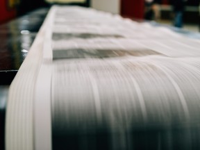 Newspaper being printed