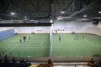 Youngsters chase the soccer ball at the Leisure Center soccer pitch Saturday, Nov. 17, 2012 in Grande Prairie.