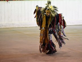 To celebrate Indigenous People's Day, the Melfort and District Museum held a ceremony for the grand opening of their Indigenous Peoples and Archeology building. Part of the celebrations included music and dancing. Omar Sherif / The Journal