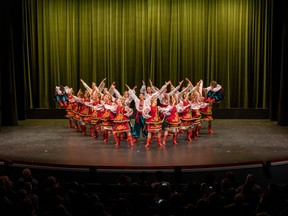 Dancers pose following the Hello Ukraine! showcase at Shell Theatre. Photo by Kim Ergang Photography.