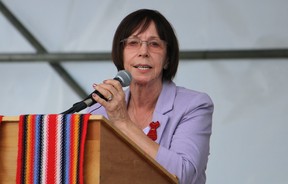 Councilman Jane Stroud speaks at Metis Fest, hosted by McMurray Metis, in Fort McMurray on Friday, May 27, 2022. Vincent McDermott/Fort McMurray Today/Postmedia Network