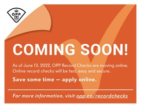OPP record checks moving online as of June 13 | Sault Star