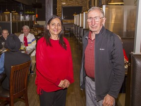 Brantford-Brant Liberal candidate Ruby Toor and her campaign manager Vince Bucci gathered with supporters at Zanders restaurant on Thursday evening to watch provincial election results come in.