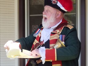 Brantford town crier David McKee will appear at the Seasonal Celebration held at the main branch of Brantford Public Library on Dec. 4 at 2:30 p.m.