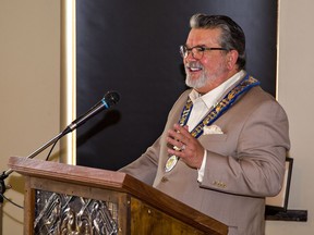 County of Brant mayor David Bailey speaks on Monday during the inaugural mayor's luncheon.