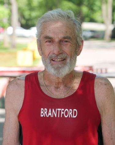 Ray Tucker, 75, completed the 10-kilometre race at Sunday's Brantford Rotary Classic in just over 50 minutes. CHRIS ABBOTT
