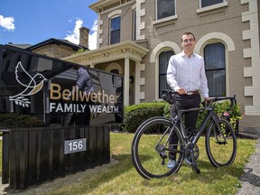 Dale Hall of Paris, Ontario will embark on the 580-kilometre Bellwether Bike Ride from Ottawa to Paris to raise funds for the Salvation Army Food Bank. Brian Thompson/Brantford Expositor/Postmedia Network