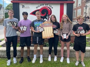 The 2021-2022 Athlete of the Year award recipients at Brockville Collegiate Institute: from left, Noah Smith, Monis Sayyid and Evan Cordingley (Senior Male), Morgan Hutton (Senior Female), Morgan Winters (Junior Female) and Andon Gill (Junior Male).
Submitted photo