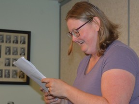 Marie Noel appears as a delegation at the Augusta council meeting on Monday, June 13.
Tim Ruhnke/The Recorder and Times
