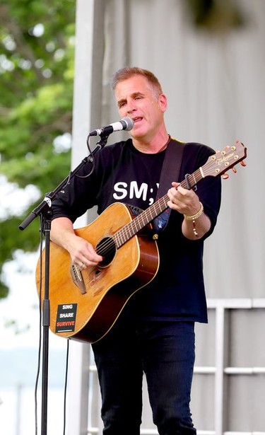 Sean McCann, a.k.a. The Shantyman, performs on the Brockville Tall Ships Festival main stage Sunday afternoon. (RONALD ZAJAC/The Recorder and Times)