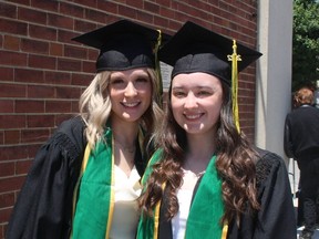 Alanna Hoogstad, left, and Jillian Hyatt, both graduated the two-year developmental service worker program at St. Clair College in Chatham. PHOTO Ellwood Shreve/Chatham Daily News