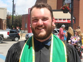 Alex Cubitt, graduated from the two-year power line program at St. Clair College in Chatham.  PHOTO Ellwood Shreve/Chatham Daily News