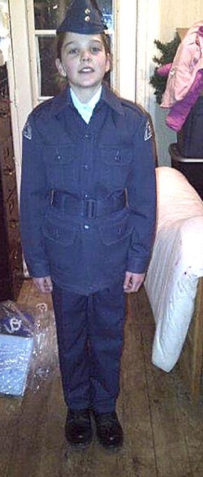Bayli Sellars, 22, who died on Saturday, is seen in this undated photo as a youngster wearing an air cadet uniform.  (Contributed photo)