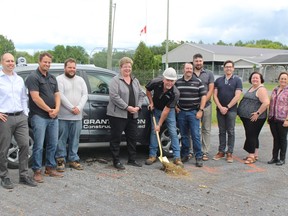 Dignitaries including North Stormont Deputy Mayor Frank Landry (with shovel) at a ceremony in Moose Creek celebrating the start of the construction of a new community centre in the village. Photo on Friday, June 10, 2022, in Moose Creek, Ont. Todd Hambleton/Cornwall Standard-Freeholder/Postmedia Network