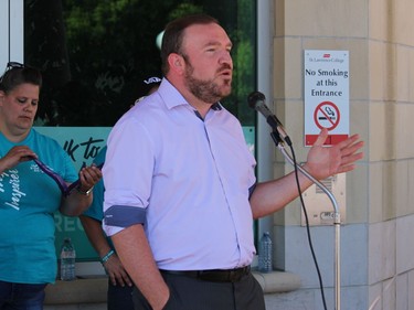 MP Eric Duncan speaking before the start of the Walk to End ALS. Photo on Saturday, June 11, 2022, in Cornwall, Ont. Todd Hambleton/Cornwall Standard-Freeholder/Postmedia Network