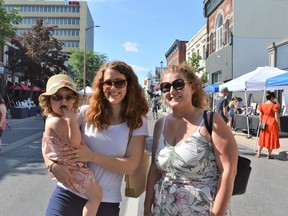 From left, Myah Davidson, Emily Saucier, and Chelsea Saucier enjoying Cornwall Art Walk together on Friday June 24, 2022 in Cornwall, Ont. Shawna O'Neill/Cornwall Standard-Freeholder/Postmedia Network