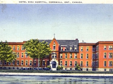 Handout/Cornwall Standard-Freeholder/Postmedia Network
From the Religious Hospitallers of St. Joseph archives, a heritage postcard depicting the former Hotel Dieu Hospital site on Water Street, which today is a residence.