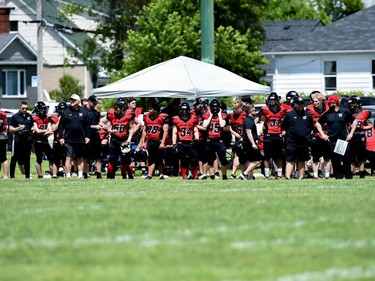 The Cornwall Wildcats sideline, during play against the Durham Dolphins on Saturday June 4, 2022 in Cornwall, Ont. The Wildcats won 32-0. Robert Lefebvre/Special to the Cornwall Standard-Freeholder/Postmedia Network