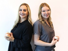 Stephanie Koprash, left, and Cassidy Irwin are registered denturists at Dental Solutions. Photo supplied.